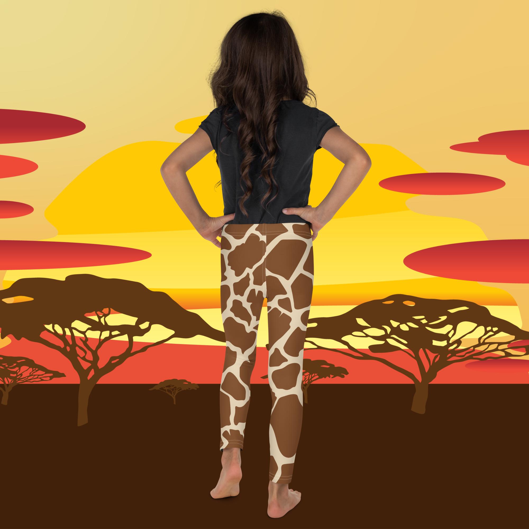 Giraffe Print Kids Leggings for Children